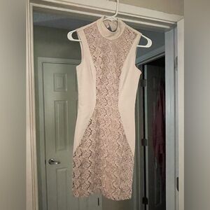 Bebe cream lace dress